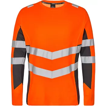 Engel Safety langermet T-skjorte, Hi-Vis oransje/Grå