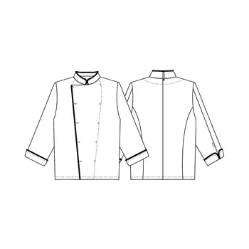 Kentaur chefs jacket without buttons with piping, White
