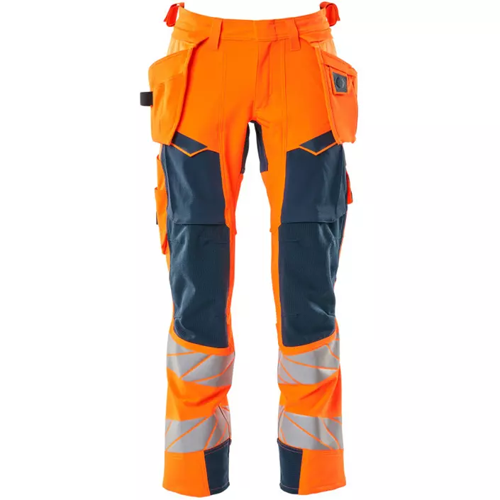 Mascot Accelerate Safe håndverksbukse Full stretch, Hi-Vis Orange/Mørk Petroleum, large image number 0