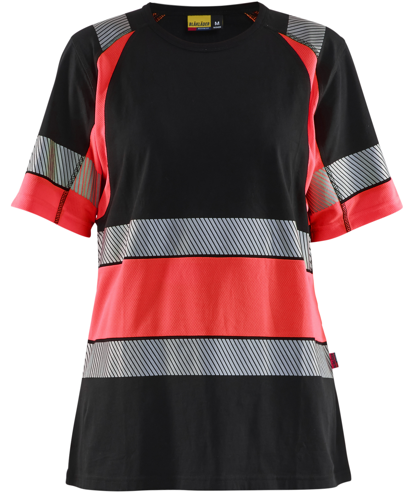 Bl&aring;kl&auml;der women's T-shirt, Black/Hi-Vis Red
