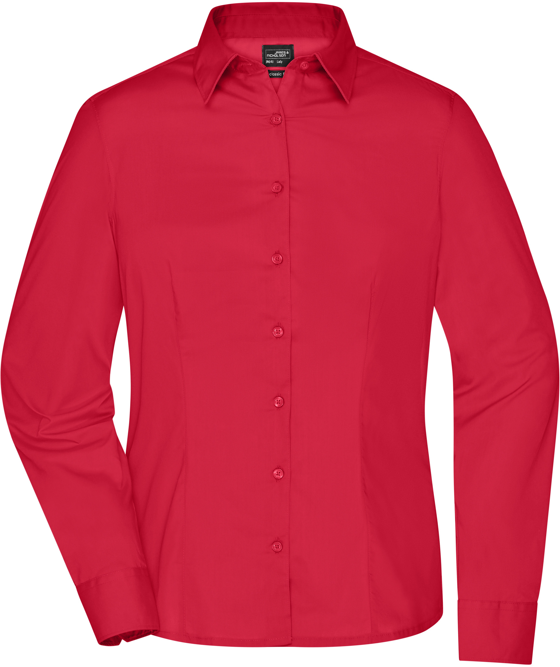 James & Nicholson modern fit women's shirt, Red