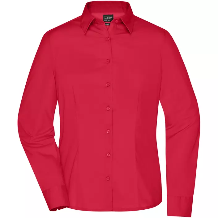 James & Nicholson modern fit dame skjorte, Rød, large image number 0
