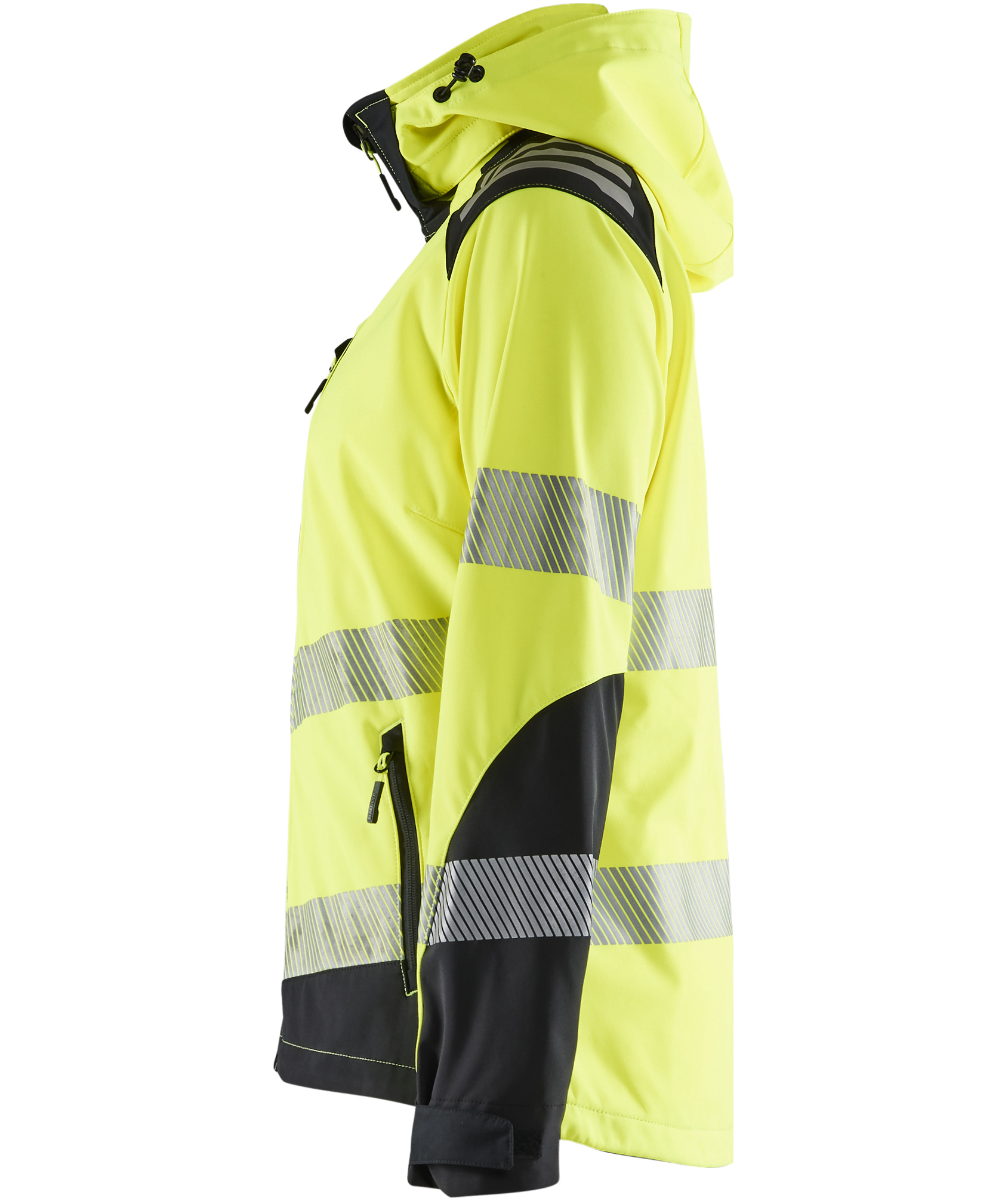 Bl&aring;kl&auml;der softshelljacka full stretch dam, Varsel Gul/Svart, large image number 4