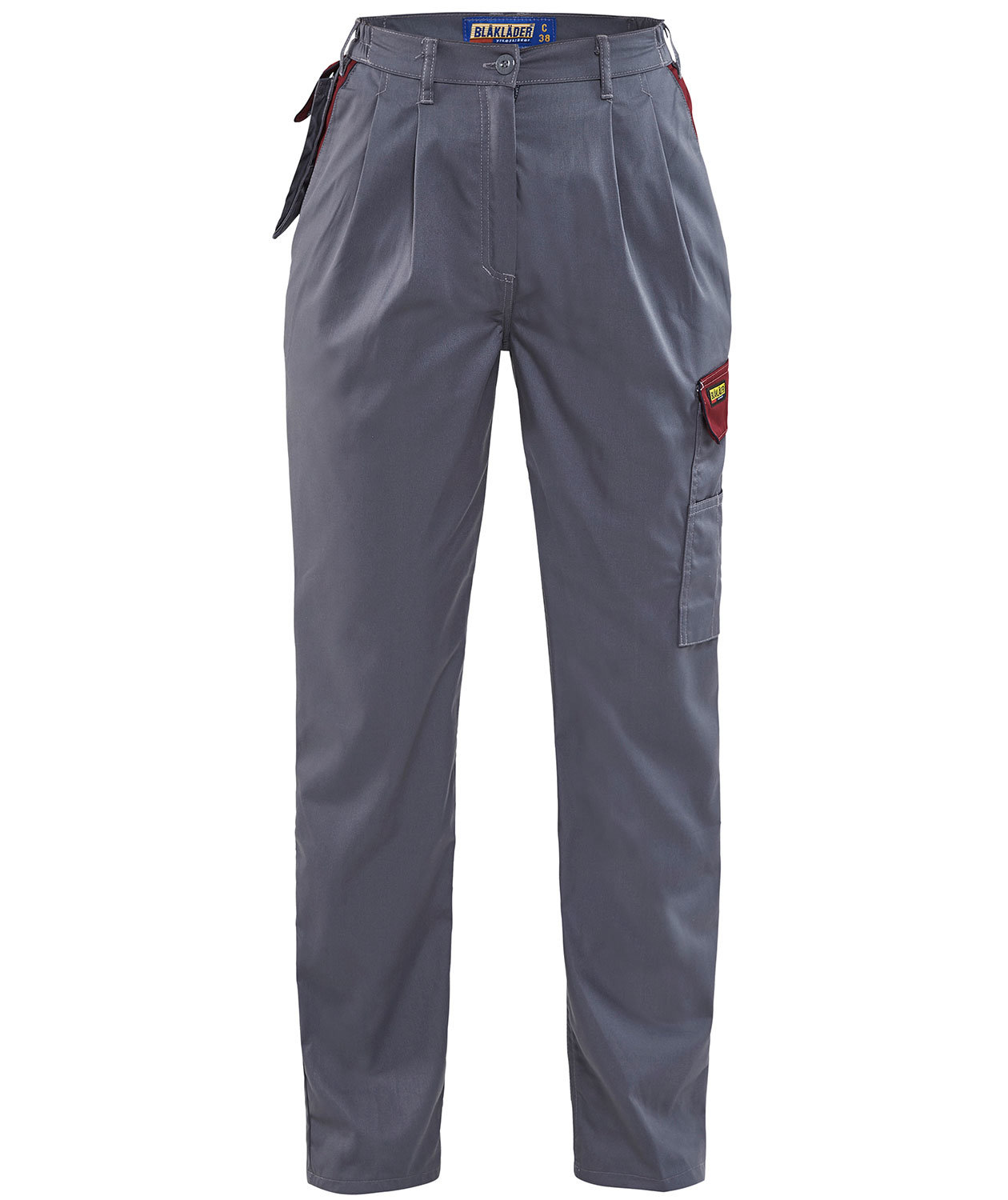Bl&aring;kl&auml;der women's service trousers, Grey/burgundy