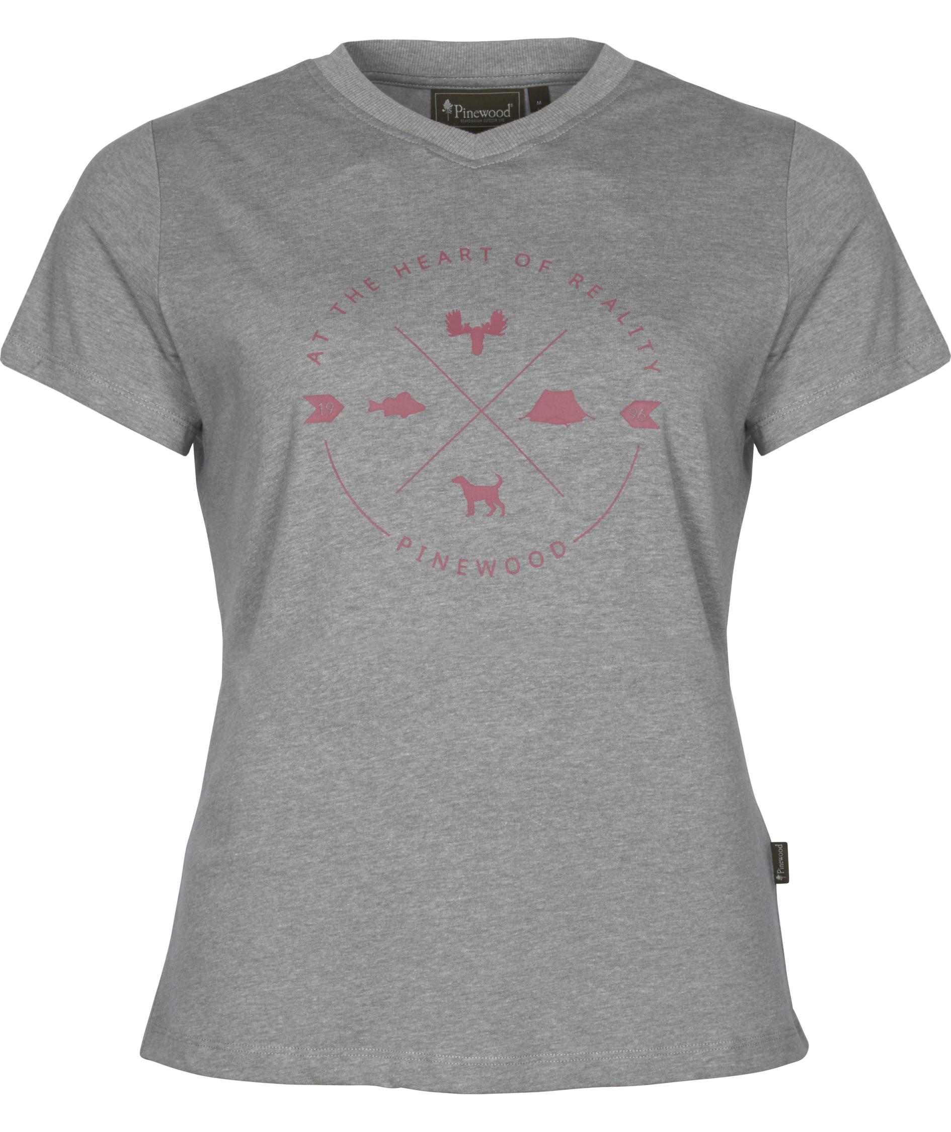 Pinewood Finnveden Trail dame T-shirt, Light Grey Melange