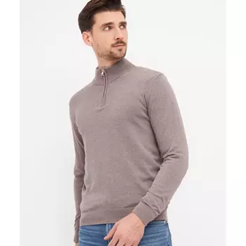 Clipper Napoli knitted pullover with zipper, Warm Sand Melange