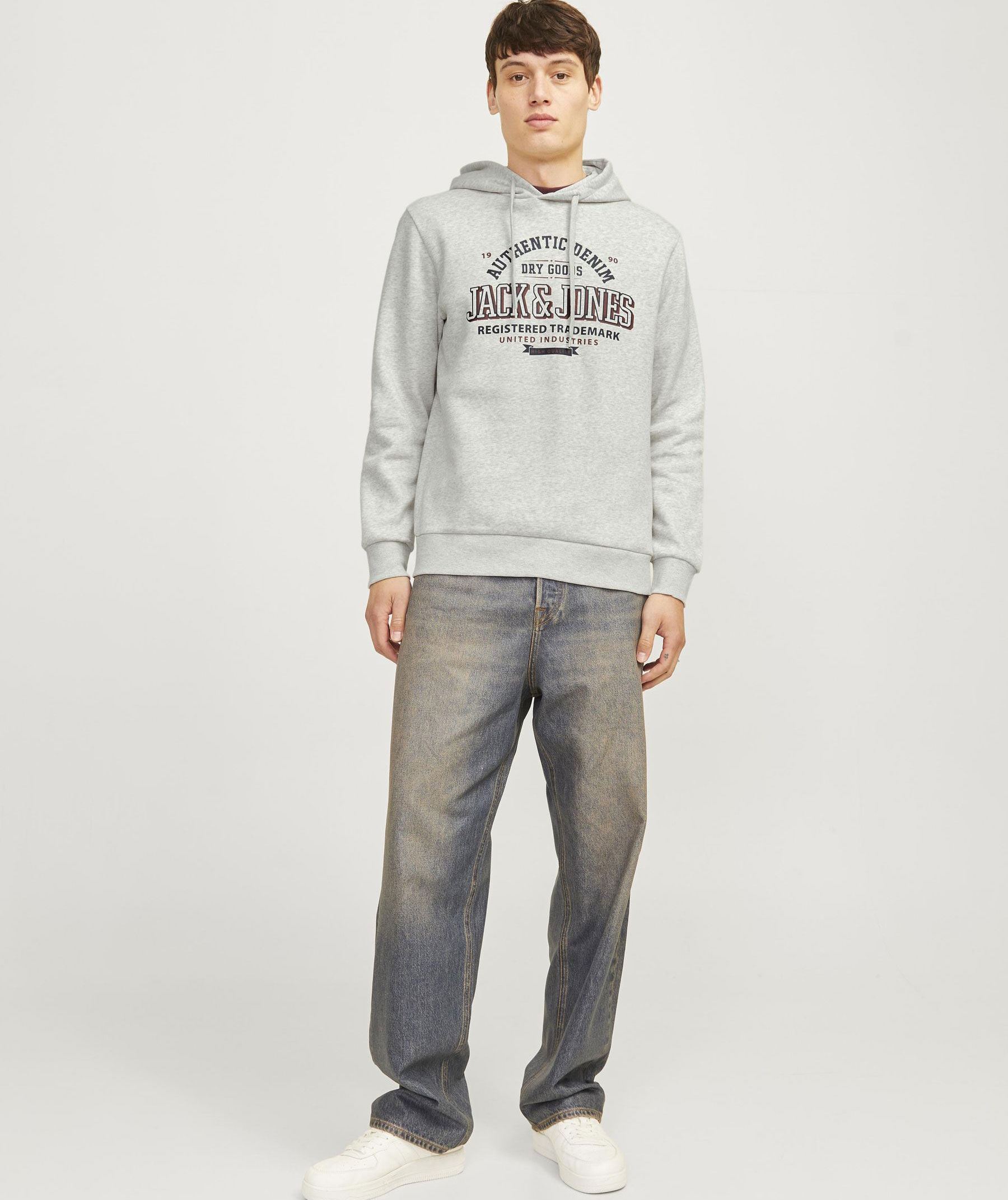Jack & Jones JJELOGO hettegenser, White melange, large image number 5