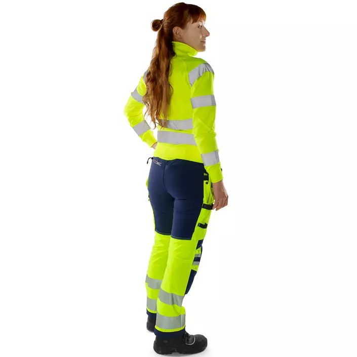 Fristads Green women's craftsman trousers 2664 GSTP full stretch, Hi-Vis yellow/marine, large image number 3