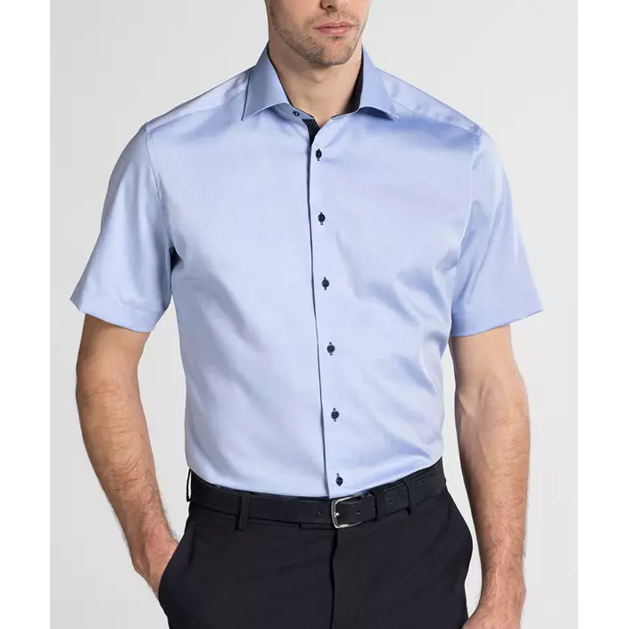 Eterna Fein Oxford Modern fit kortærmet skjorte, Blå, large image number 1
