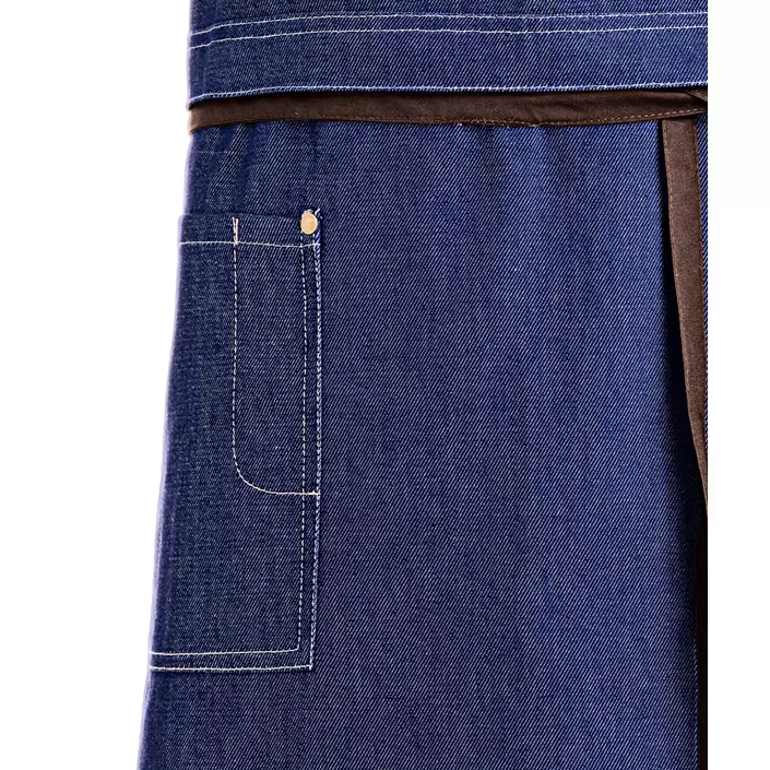 Kentaur Raw bib apron with pockets, Denim blue, Denim blue, large image number 2