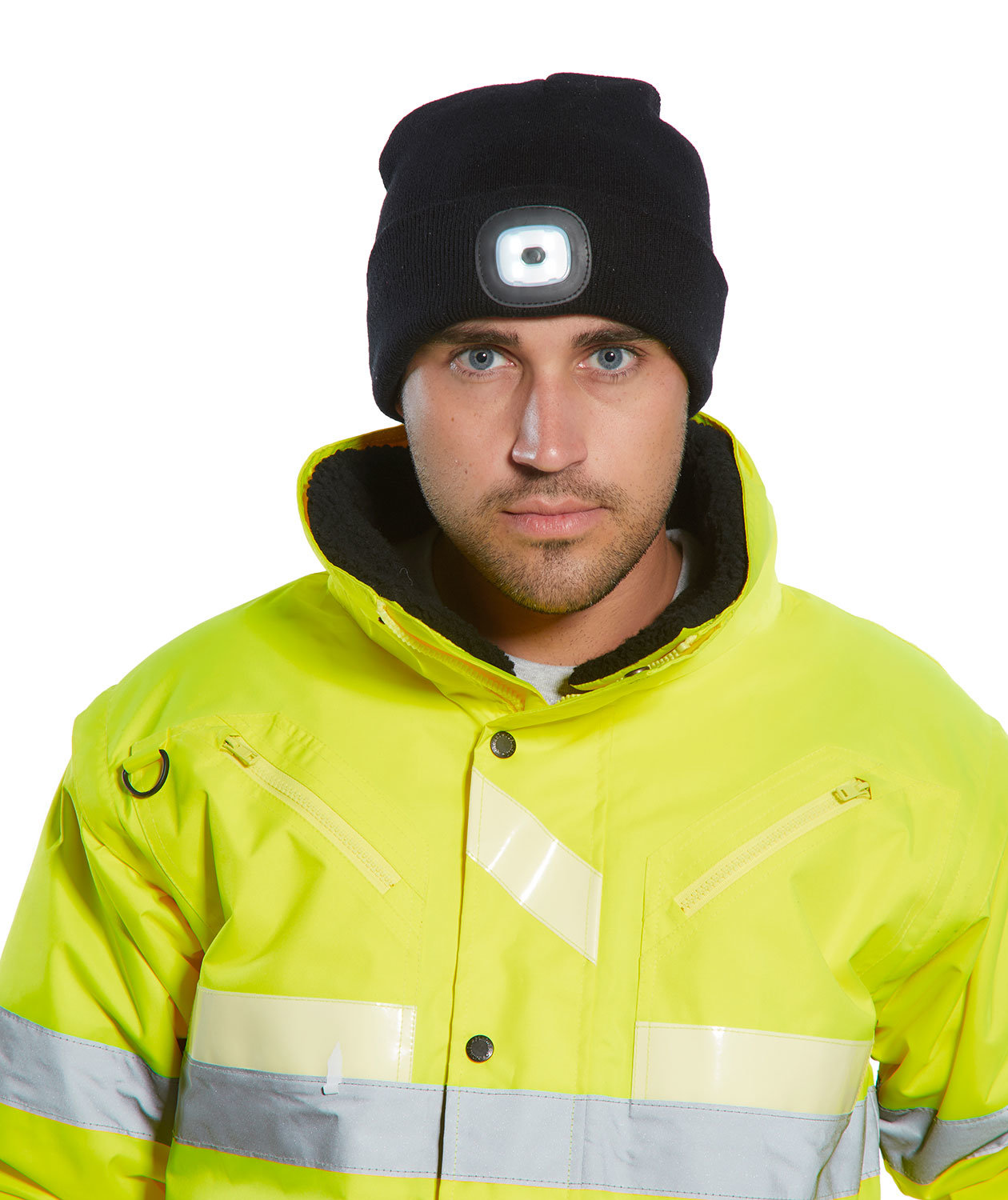 Portwest Twin LED knitted beanie with lights on the front and back, Black, large image number 2