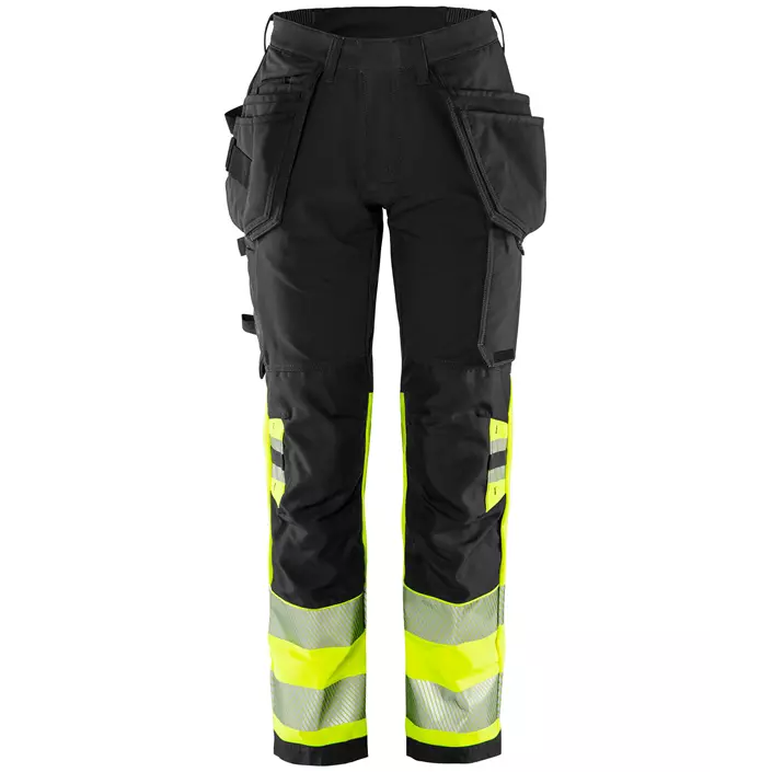 Fristads Green women's craftsman trousers 2663 GSTP full stretch, Hi-vis Yellow/Black, large image number 0