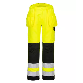 Portwest PW2 craftsmens trousers, Hi-vis Yellow/Black