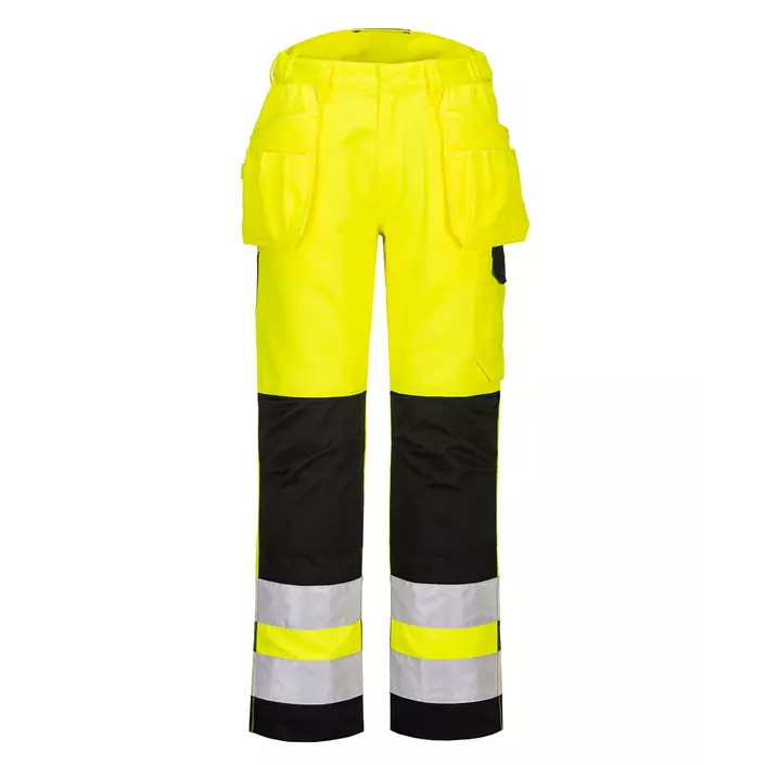 Portwest PW2 craftsmens trousers, Hi-vis Yellow/Black, large image number 0
