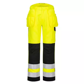 Portwest PW2 craftsmens trousers, Hi-vis Yellow/Black
