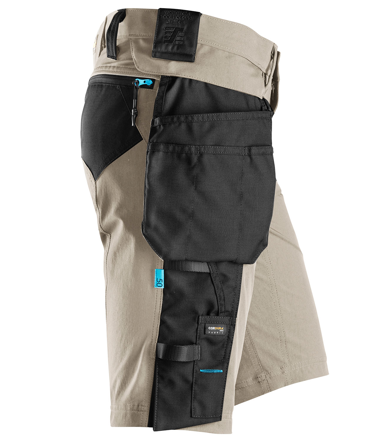 Snickers LiteWork craftsman trousers 6108 full stretch, Khaki/Black, large image number 2