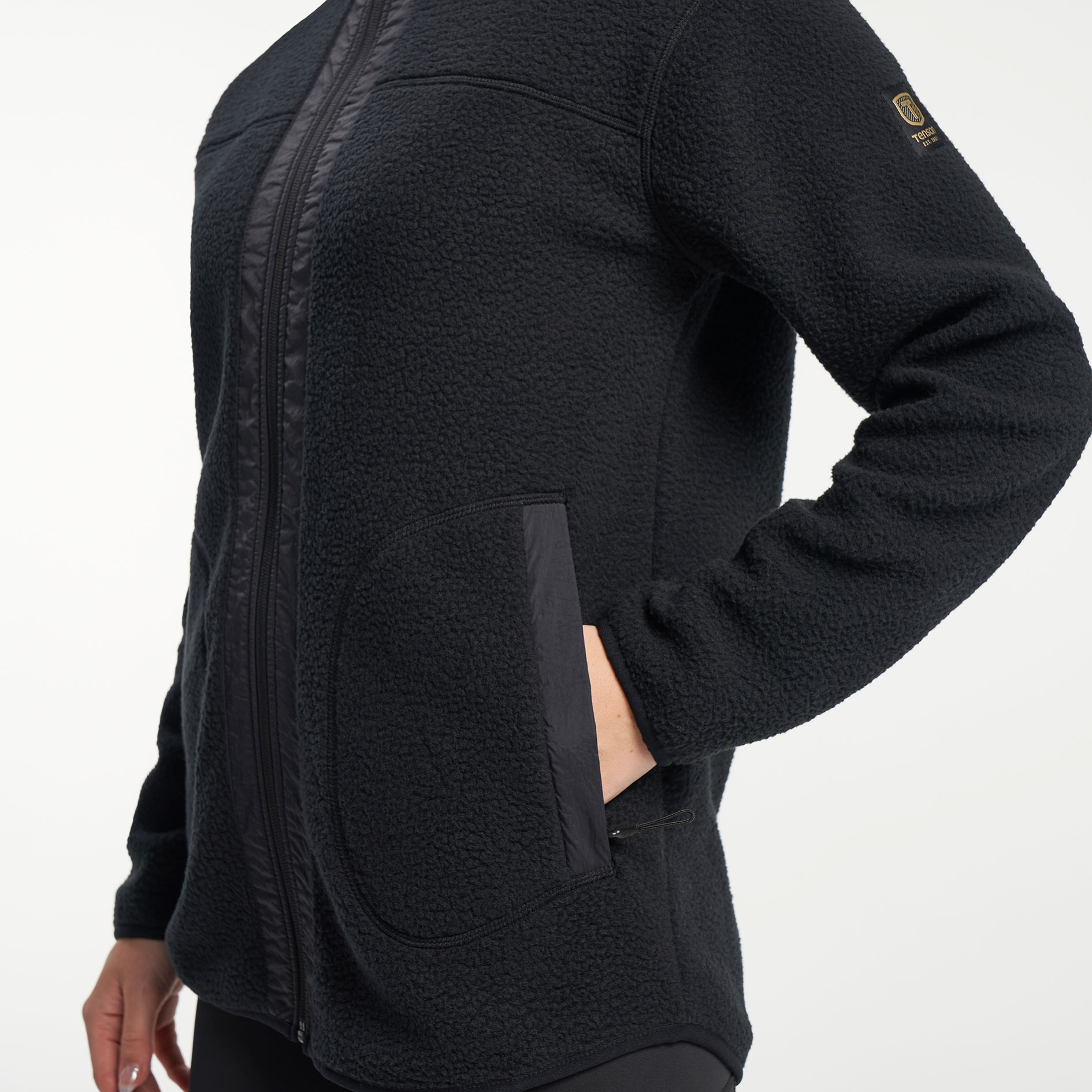 Tenson Yoke women's pile fleece jacket, Black, large image number 5