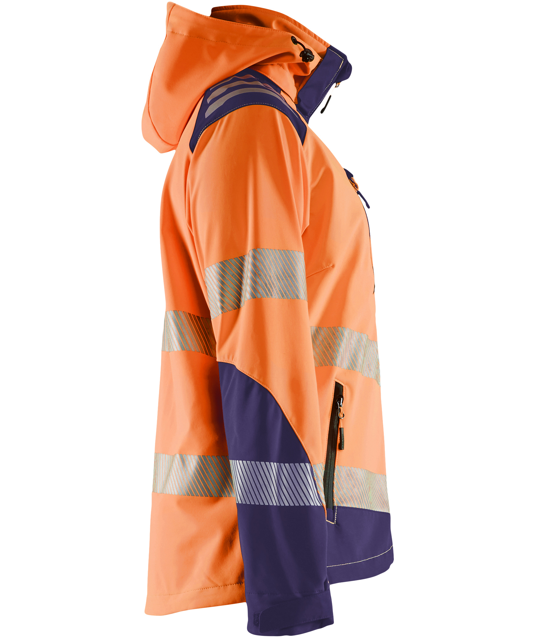 Bl&aring;kl&auml;der dame softshelljakke full stretch, Hi-Vis Orange/Marine, large image number 2