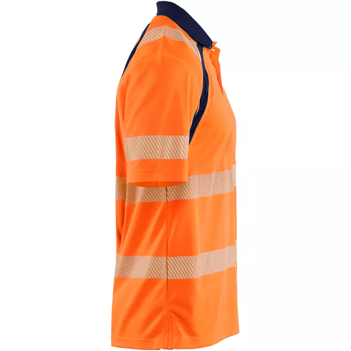 Blåkläder polo T-skjorte, Hi-Vis Orange/Marine, large image number 3