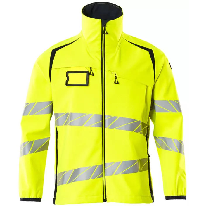 Mascot Accelerate Safe softshell jacket, Hi-Vis Yellow/Dark Marine, large image number 0