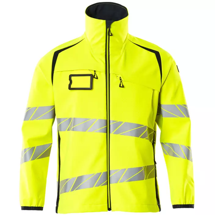 Mascot Accelerate Safe softshell jacket, Hi-Vis Yellow/Dark Marine, large image number 0