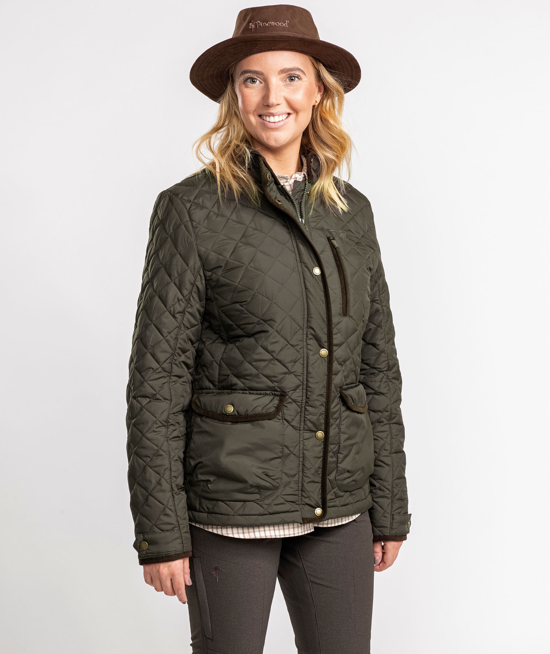 Pinewood Nydala Classic vatteret damejakke, Mosgr&oslash;n, large image number 1