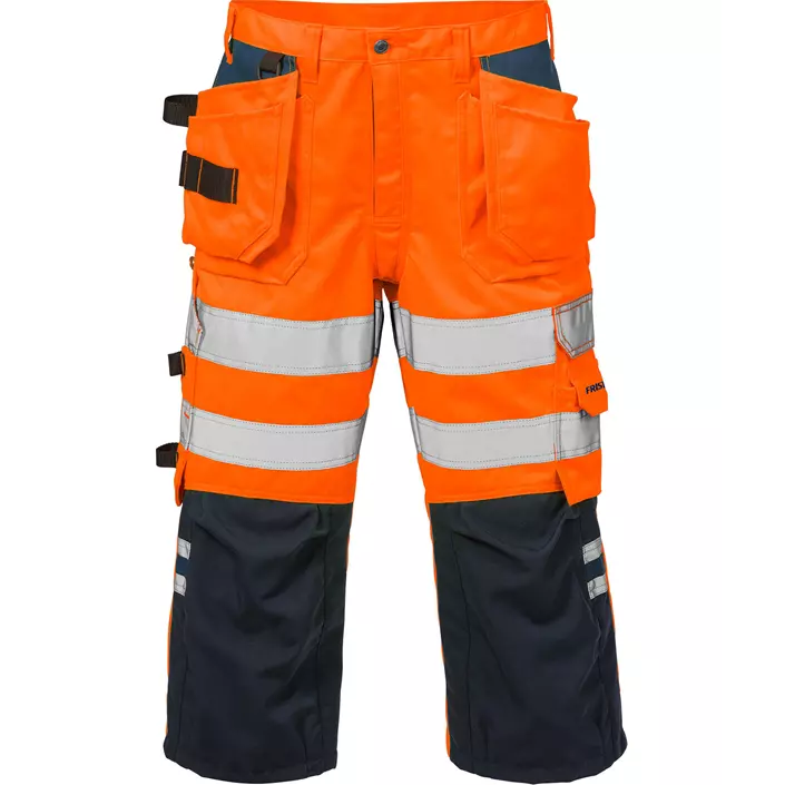 Fristads craftsman knee pants, Hi-vis Orange/Marine, large image number 0
