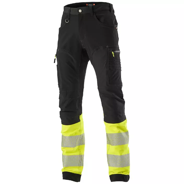 L.Brador Momentum arbejdsbukser 1031P full stretch, Sort/Hi-Vis Gul, large image number 0