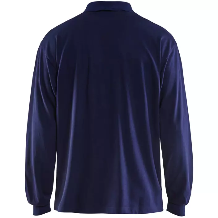 Blåkläder Anti-Flame long-sleeved polo shirt, Marine Blue, large image number 1