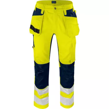 ProJob craftsman trousers 6570, Hi-Vis yellow/marine