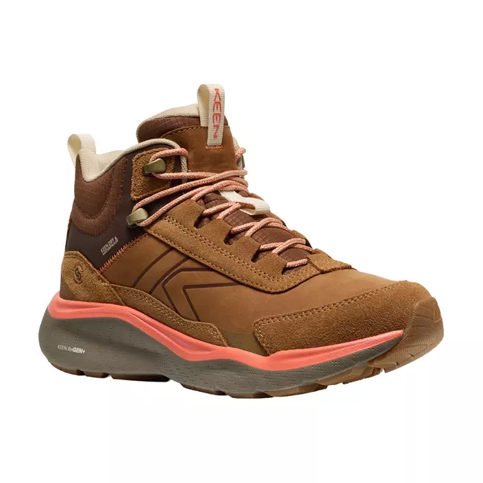 Keen Leiki Leather Mid WP vandrarkängor dam, Chipmunk/Bison, large image number 2
