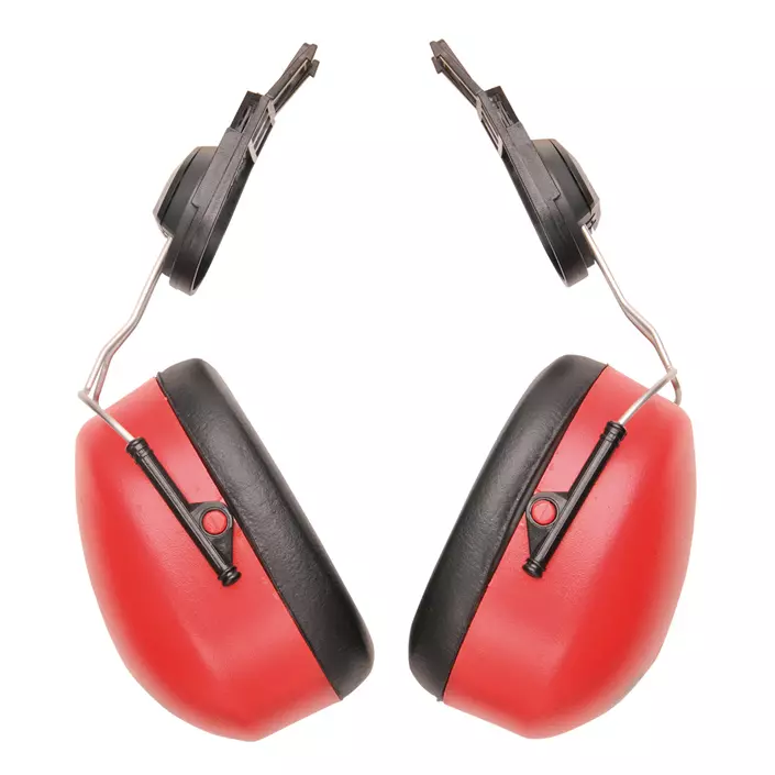 Portwest PW 47 helmet mounted ear defenders, Red/Black, large image number 0