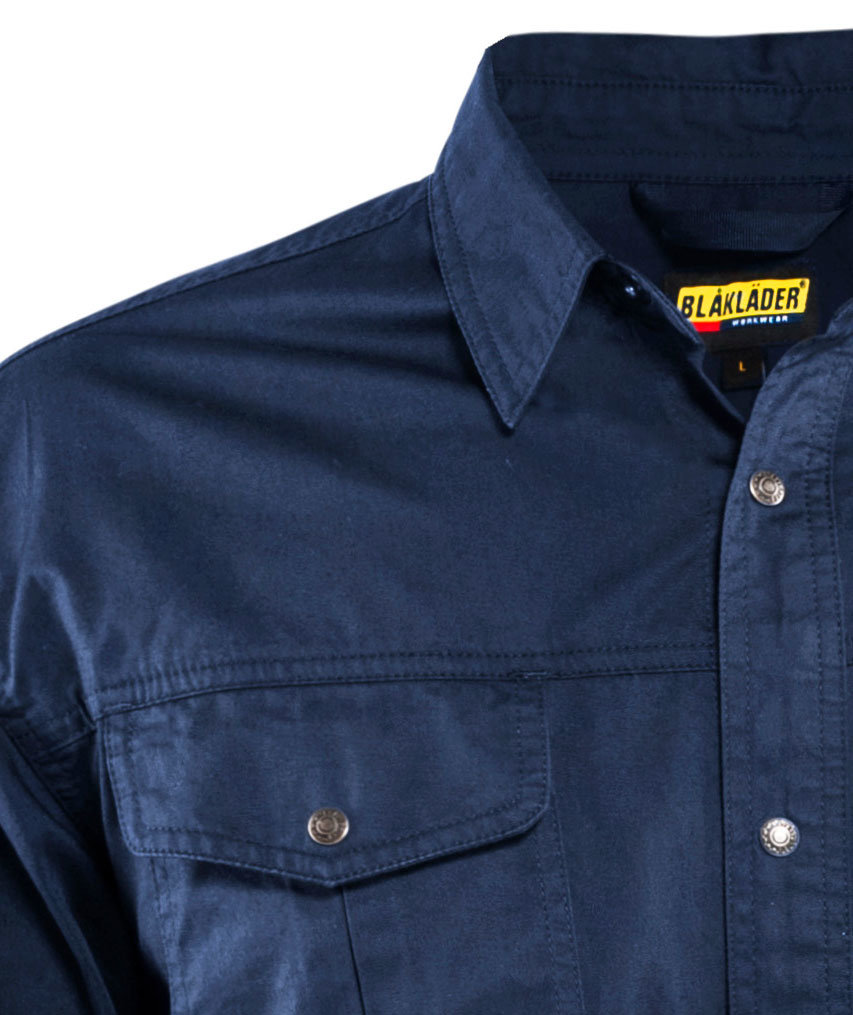 Bl&aring;kl&auml;der twillskjorta, Marinbl&aring;, Marinbl&aring;, large image number 2