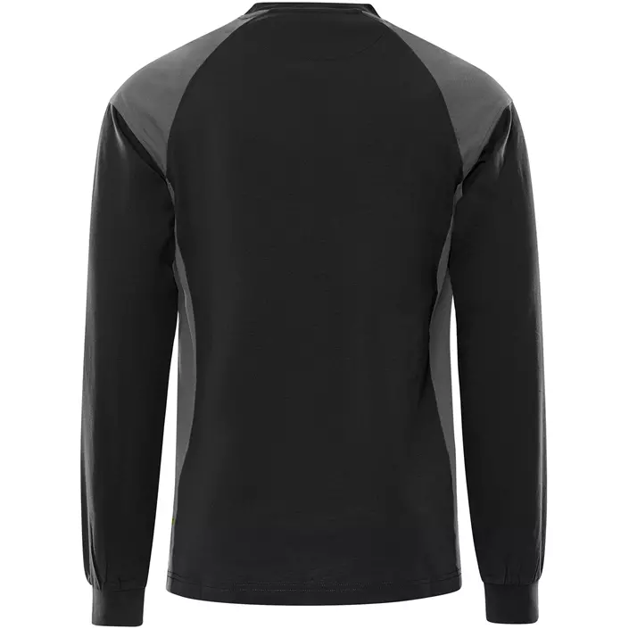 Fristads Heavy long-sleeved T-shirt 7071 GTM, Black/Grey, large image number 2