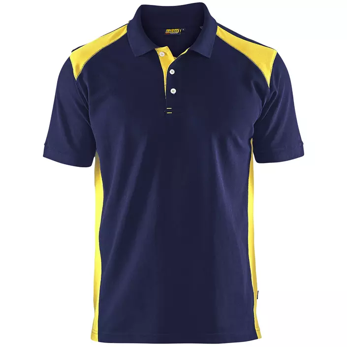 Blåkläder Polo T-shirt, Marine/Hi-Vis gul, large image number 0