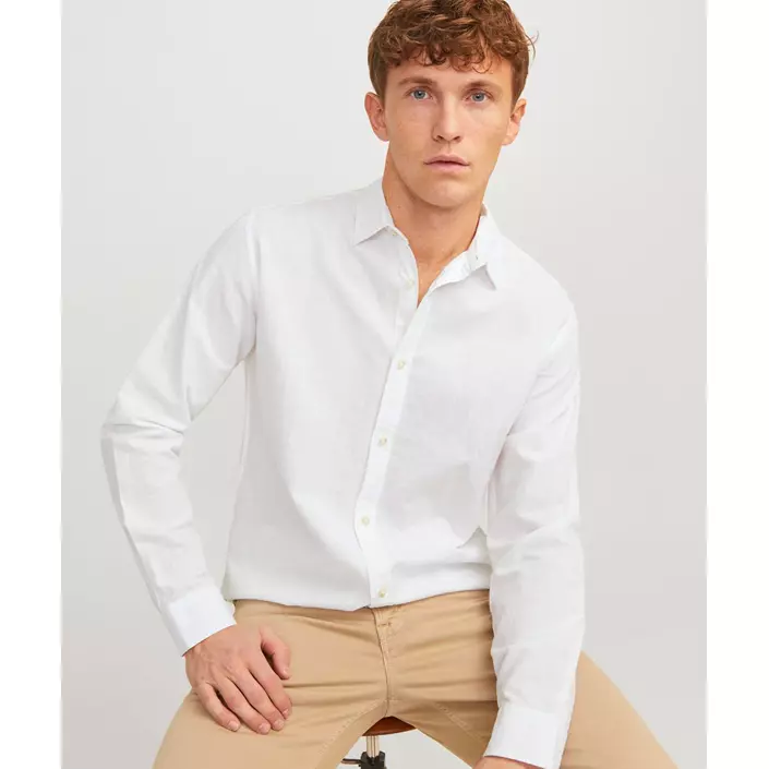 Jack & Jones JJESUMMER skjorte med lin, White, large image number 5