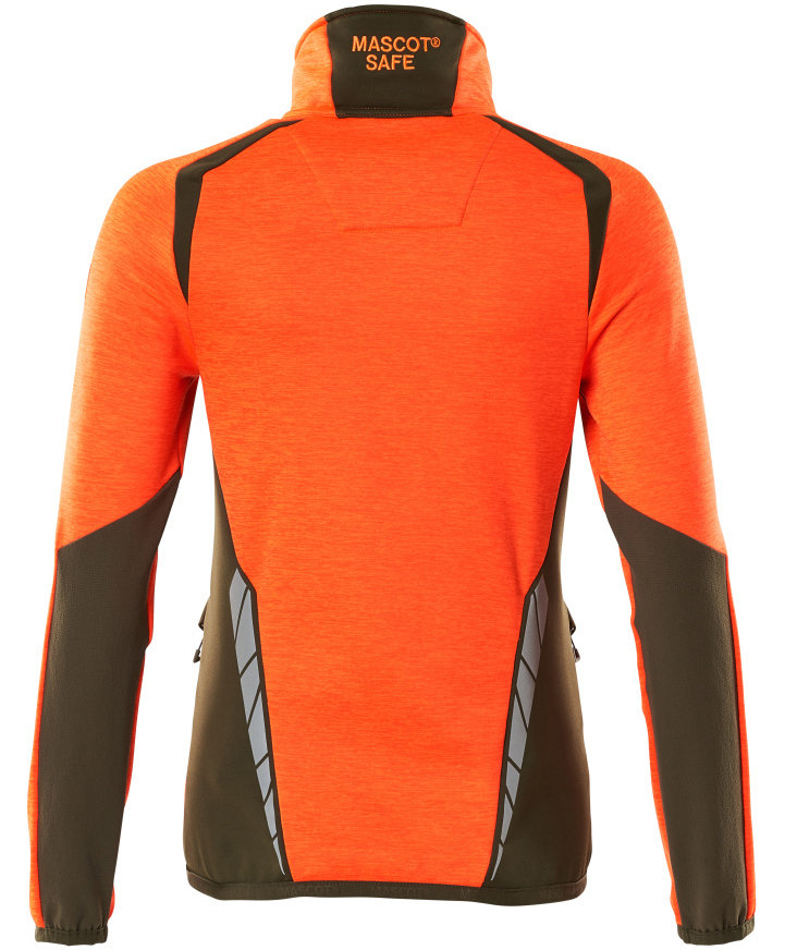 Mascot Accelerate Safe fleecetr&ouml;ja dam, Varsel Orange/Mossgr&ouml;n