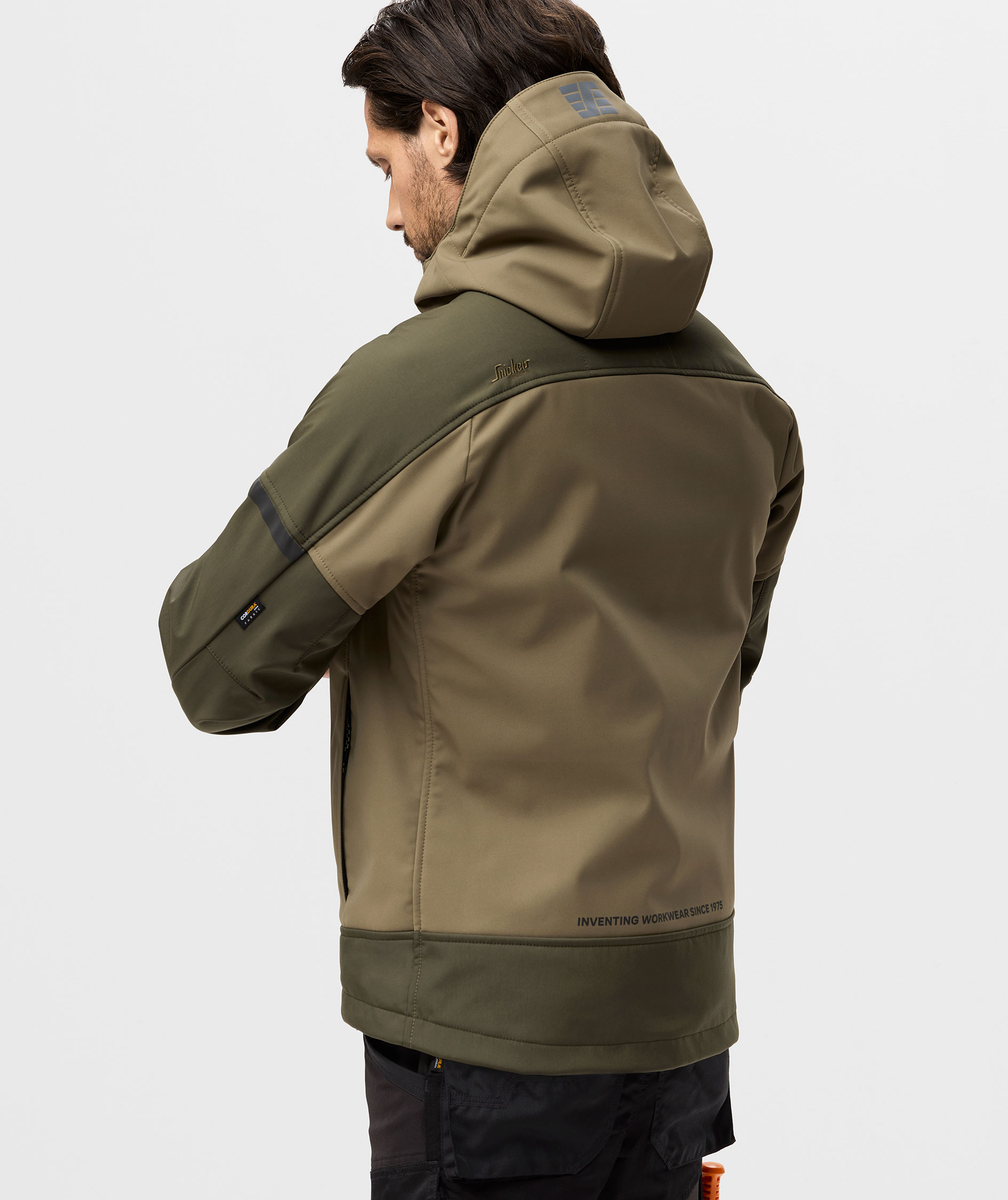 Snickers AllroundWork softshell jacket 1226, Khaki Green/Dark Khaki Green, large image number 4