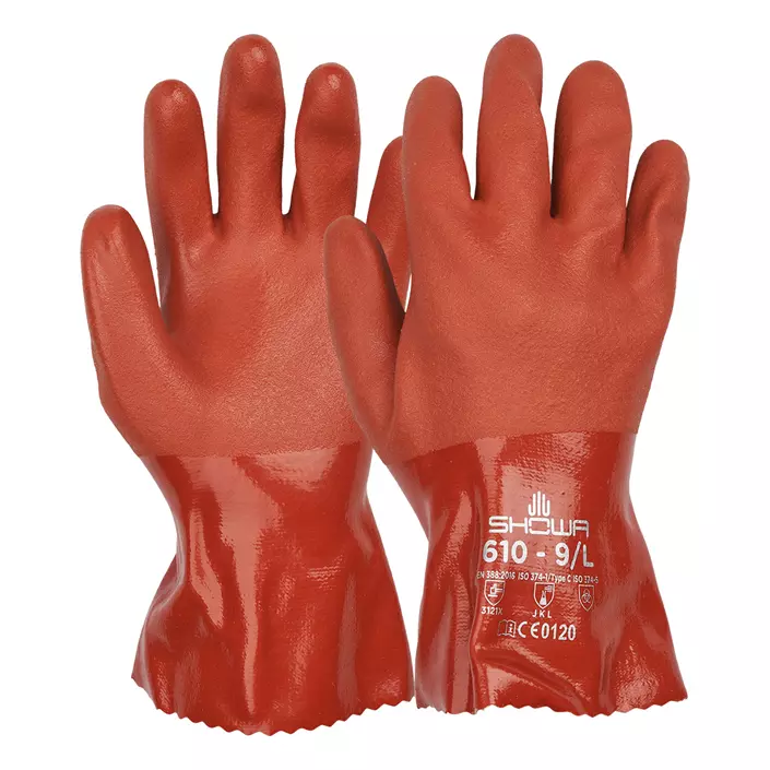 Showa PVC 610 chemical protective gloves, Red, large image number 0