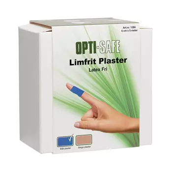 Opti-safe plaster limfrit 6 cm x 5 m, Blå