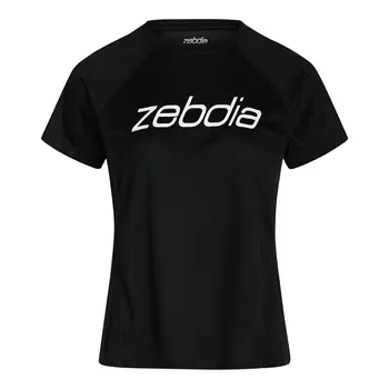 Zebdia dame logo sports T-shirt, Sort