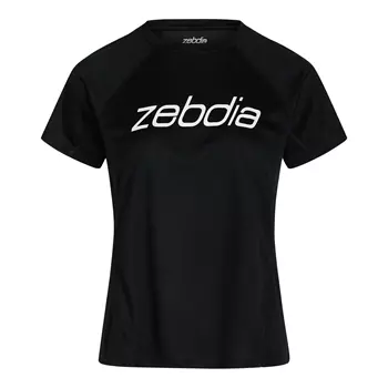 Zebdia Damen Logo Sports T-shirt, Schwarz