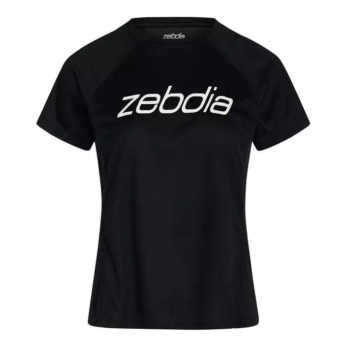 Zebdia dame logo sports T-shirt, Svart, large image number 0
