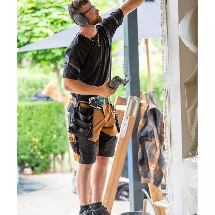 Mascot Customized arbejdsshorts full stretch, Nøddebrun/Sort, large image number 5