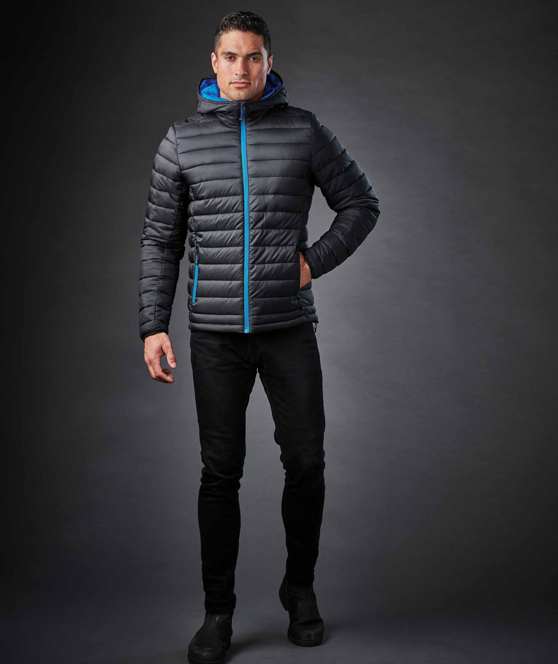 Stormtech Stavanger thermal jacket, Black/Azur blue