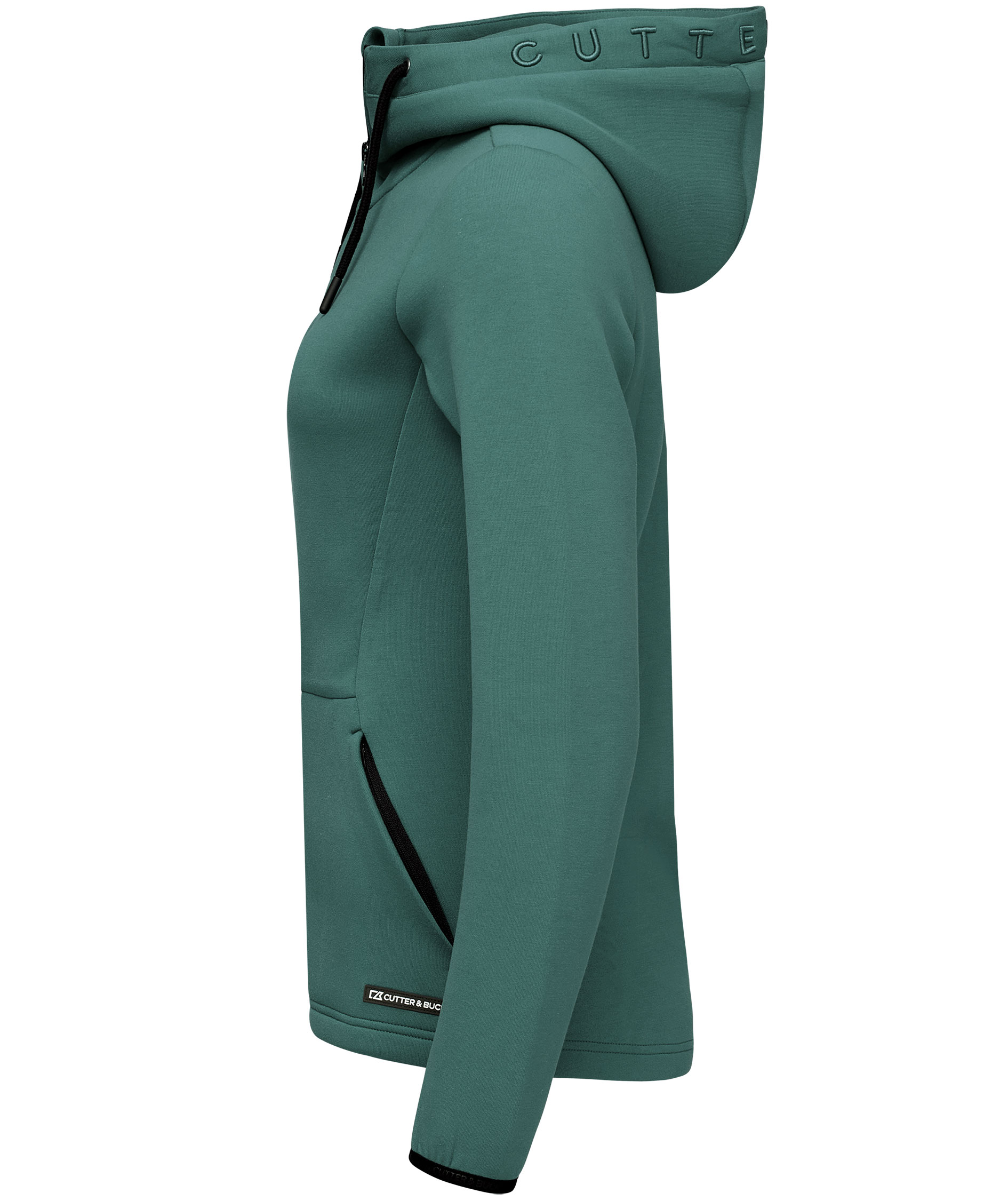 Cutter & Buck Pemberton dame hettegenser med glidel&aring;s, Furugr&oslash;nn, large image number 3