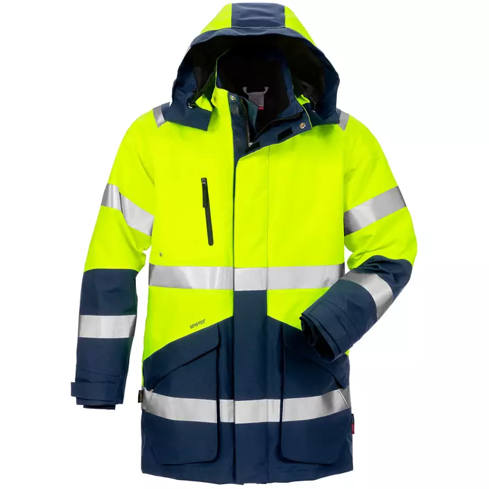 Fristads GORE-TEX® vinterparka jakke 4989, Hi-vis gul/marineblå, large image number 0