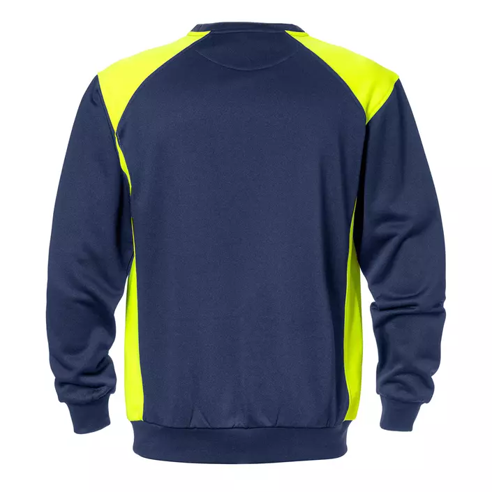 Fristads sweatshirt 7148 SHV, Marine/Hi-Vis gelb, large image number 1