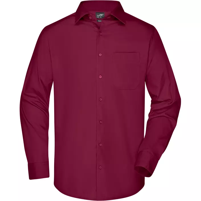 James & Nicholson modern fit  shirt, Burgundy, large image number 0