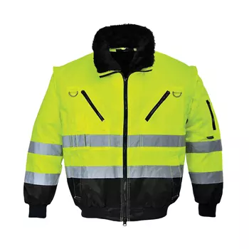Portwest 3-in-1 pilot jacket, Hi-vis Yellow/Black